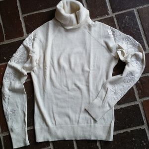 Wool, Angora, Cashmere Turtleneck Sweater